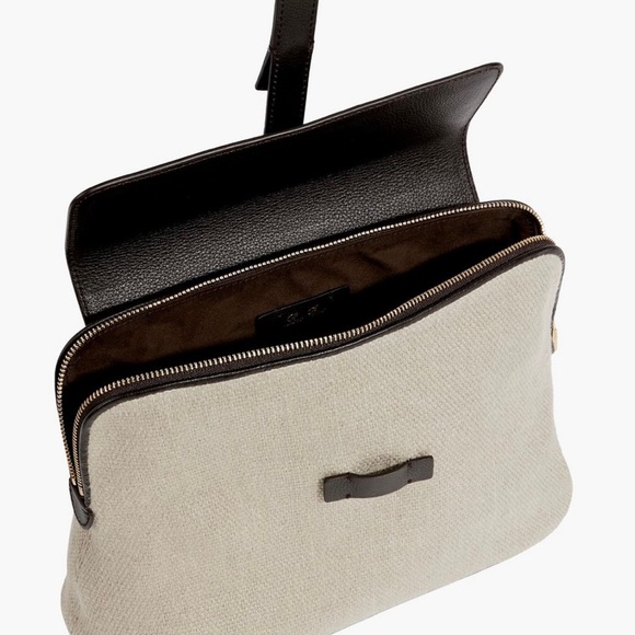 Loro Piana leather-trimmed canvas pouch - Picture 5 of 9